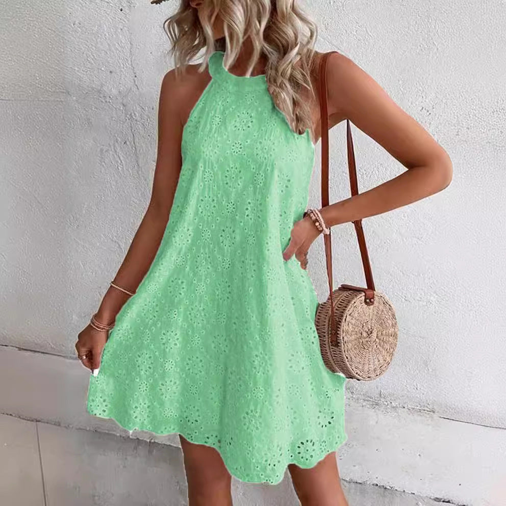 Women's Lace Halter Sundress | Elegant Summer Dress
