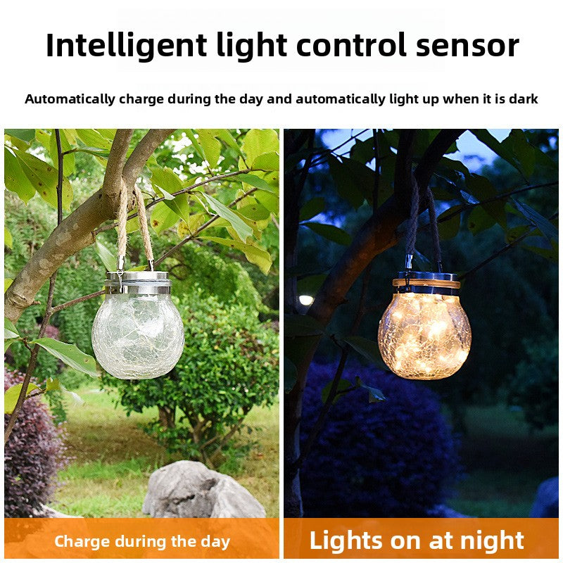 Solar Crack Glass Light | Eco-Friendly Outdoor Décor