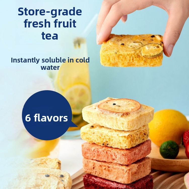 Delicious Freeze-Dried Fruit Tea Blocks | Instant Hydration