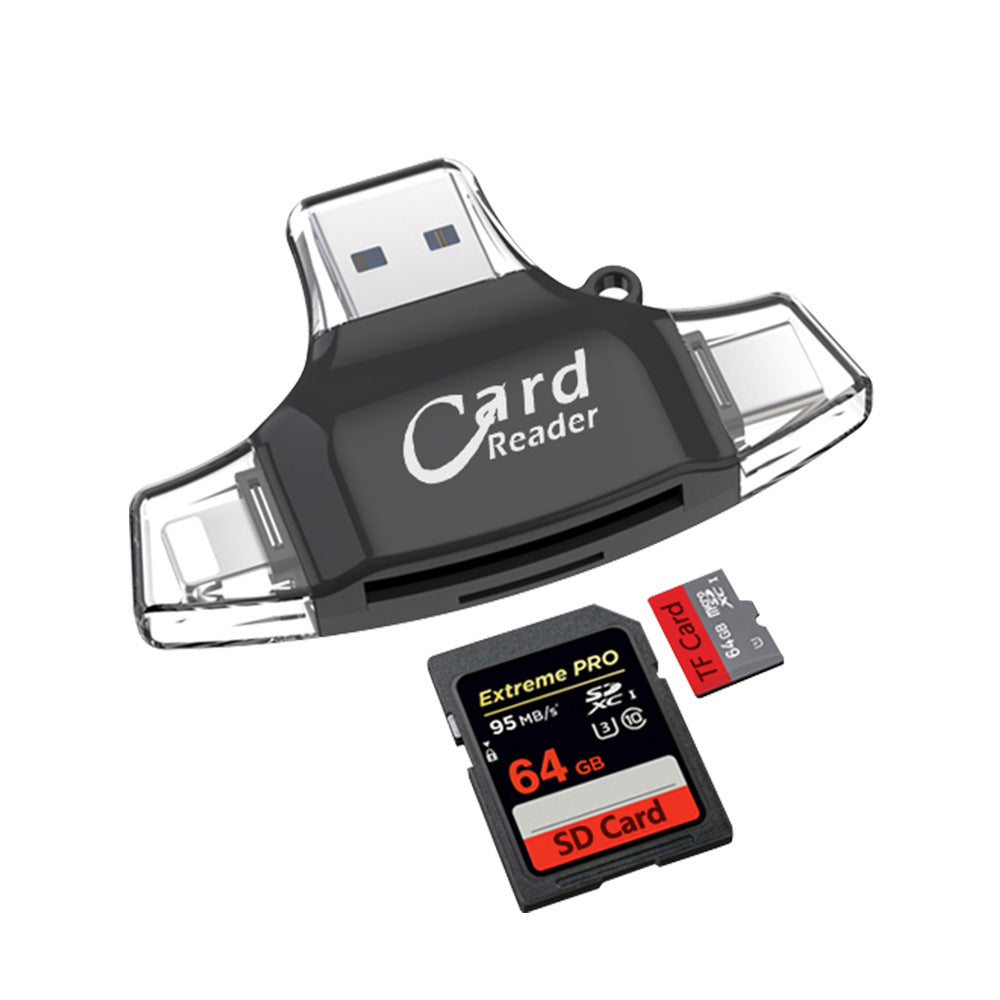 Versatile Metal SD/TF Card Reader | Durable & Compact Design
