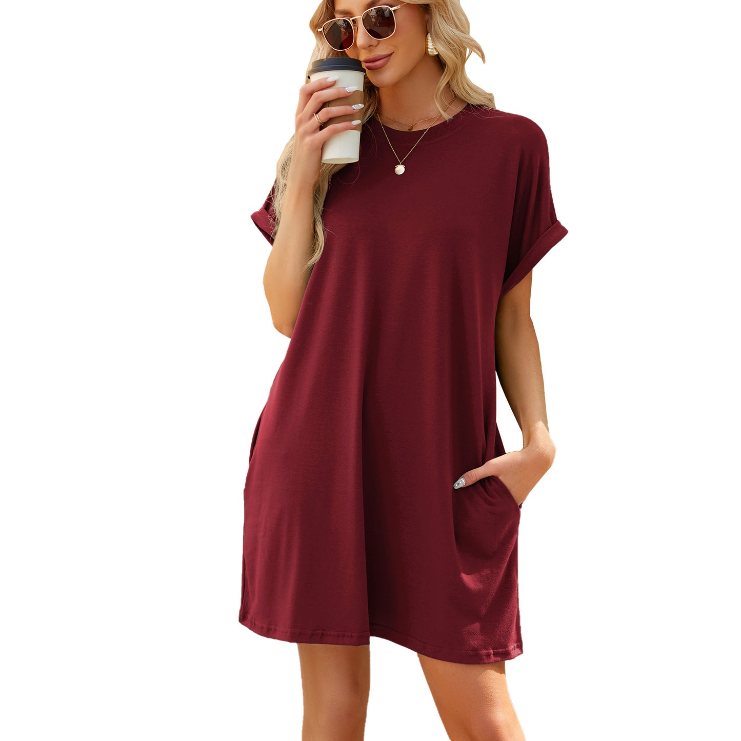 Women's Loose Fit Short Sleeve Dress | Comfortable & Stylish