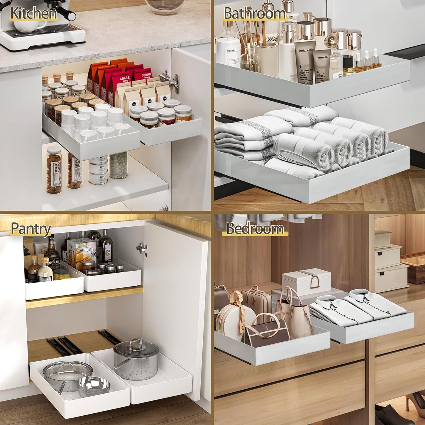 Pull-Out Kitchen Organizer Rack | Smart Storage Solution