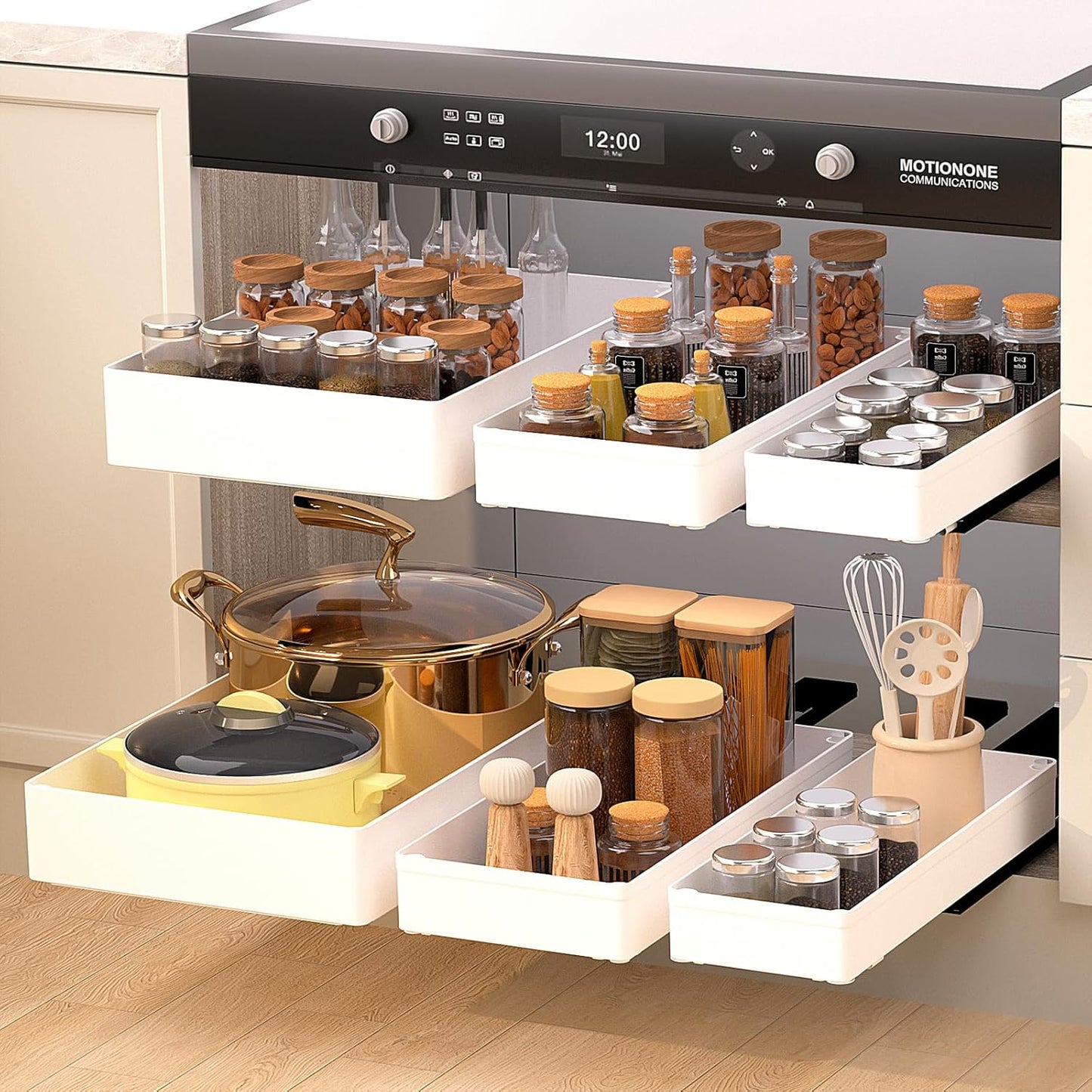 Pull-Out Kitchen Organizer Rack | Smart Storage Solution