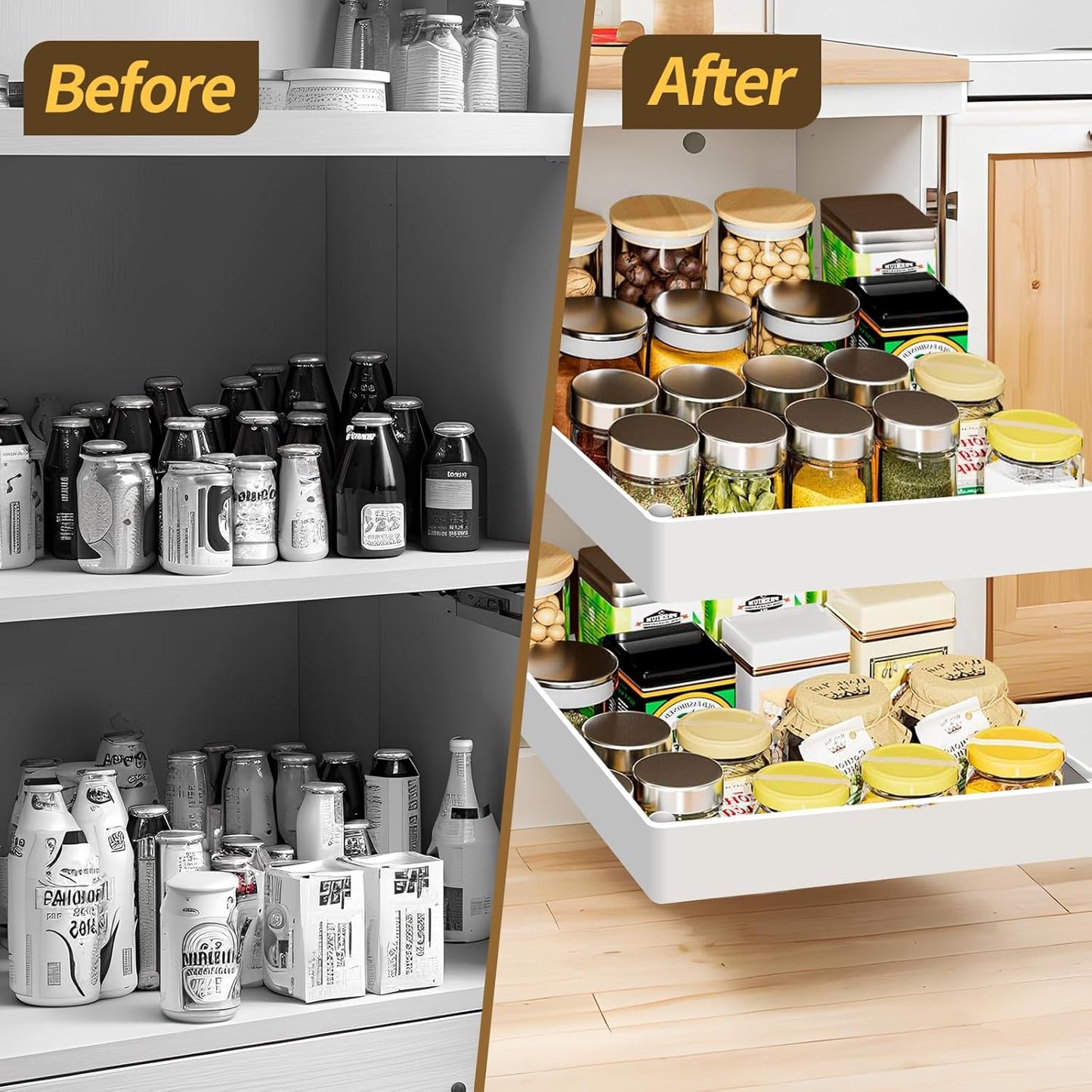 Pull-Out Kitchen Organizer Rack | Smart Storage Solution
