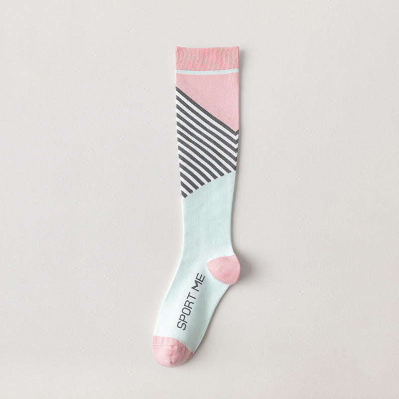 Women's Striped Compression Sports Socks | Comfort & Support