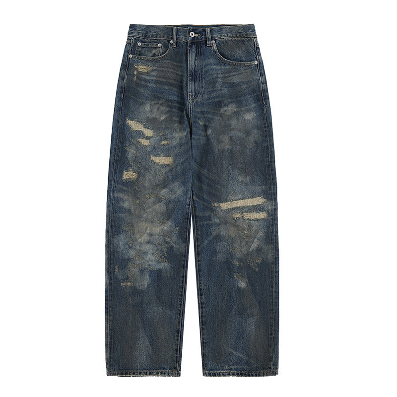 Washed Japanese Casual Straight Jeans | Vintage Comfort Style