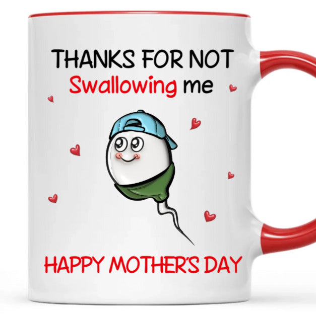 Family Cartoon Heart Design Ceramic Mug | Fun and Charming