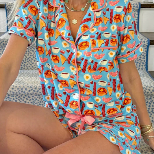 Women's Milk Silk Loungewear Set with Ruffle Shorts | Ultimate Comfort
