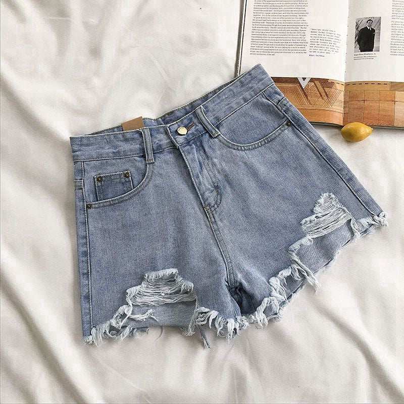High Waisted Ripped Denim Shorts | Trendy Wide Leg Style