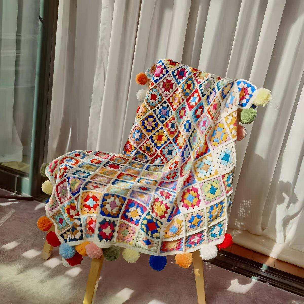 DIY Crochet Blanket Kit with Yarn and Tools