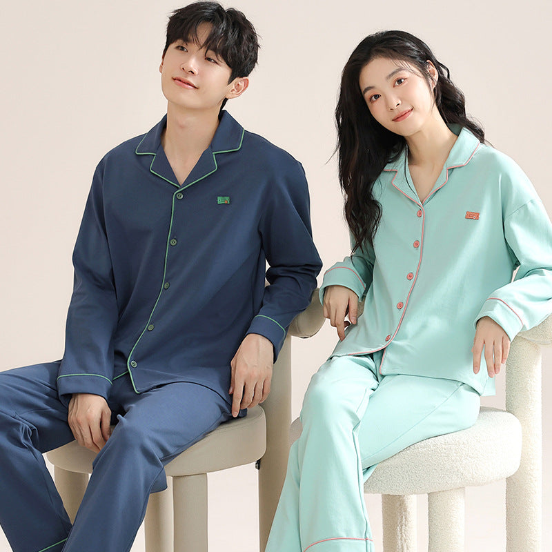Cotton Couple Pajamas Set | Long Sleeve Cozy Home Wear