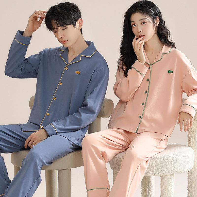 Cotton Couple Pajamas Set | Long Sleeve Cozy Home Wear