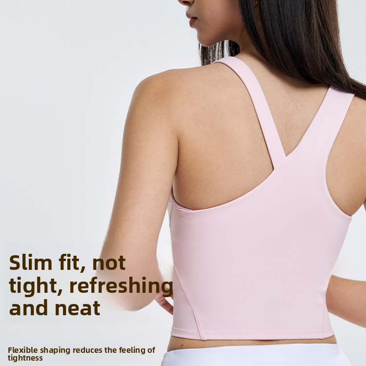 Asymmetric Yoga Sports Vest with Built-in Bra | Comfort & Style