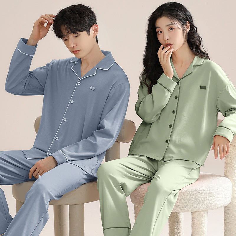 Cotton Couple Pajamas Set | Long Sleeve Cozy Home Wear