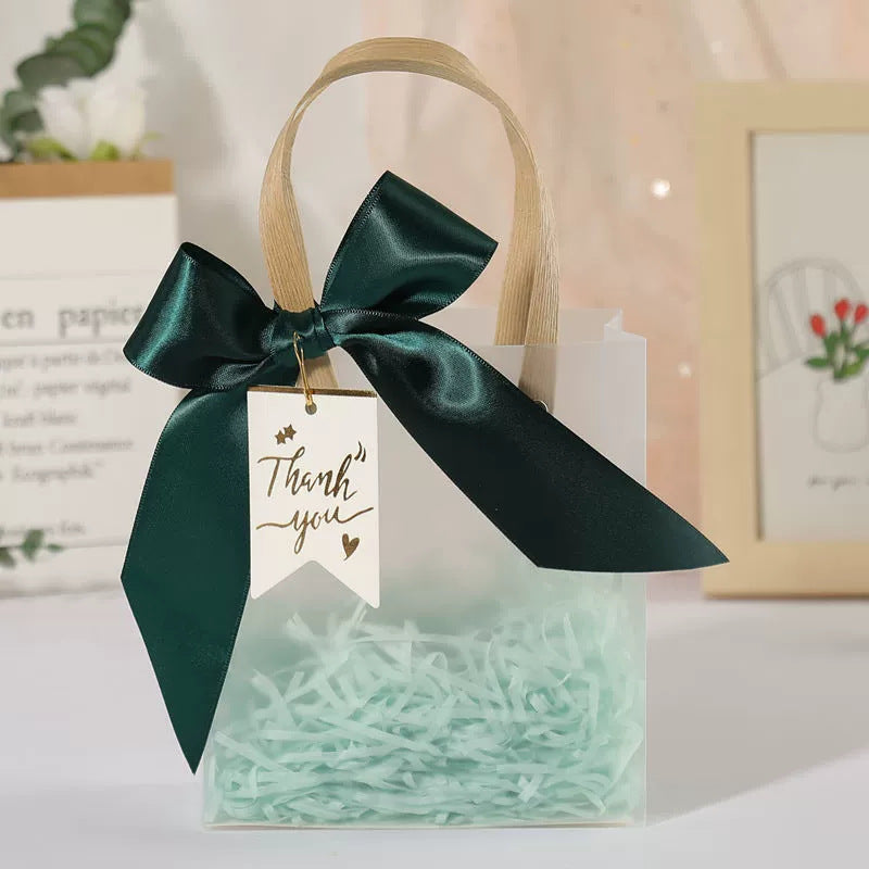 Frosted Transparent Gift Handbag | Elegant & Customizable Packaging
