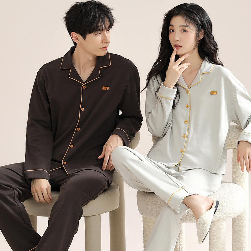Cotton Couple Pajamas Set | Long Sleeve Cozy Home Wear