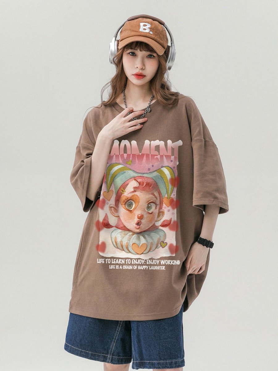 Retro Print Pure Cotton T-Shirt | Unisex Cool Casual Tee