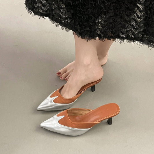 Vintage Stiletto Heel Slippers | Elegant Retro Comfort Footwear