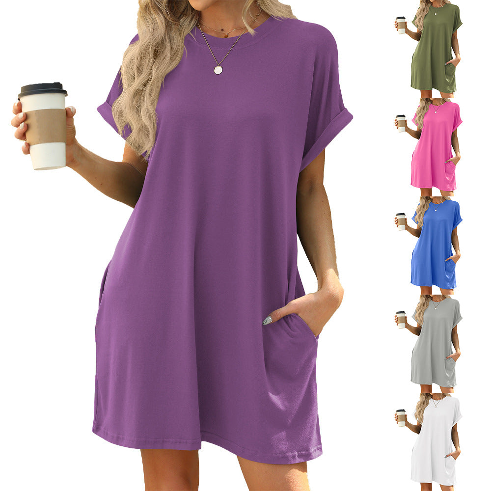 Women's Loose Fit Short Sleeve Dress | Comfortable & Stylish