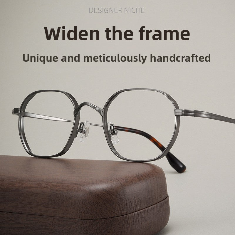 Titanium Glasses Frame | Lightweight Retro Style with Anti-Radiation Lenses