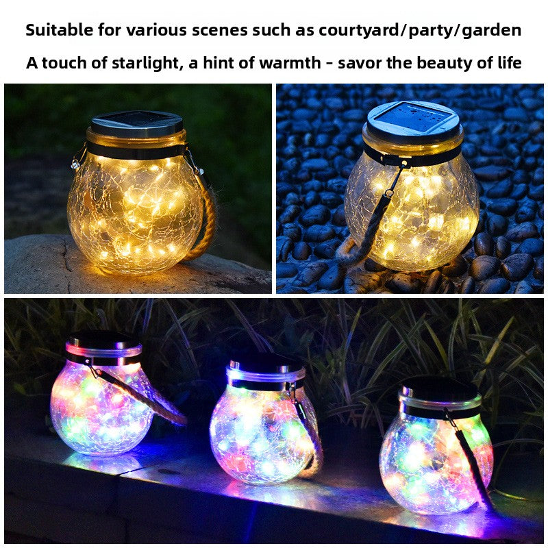 Solar Crack Glass Light | Eco-Friendly Outdoor Décor