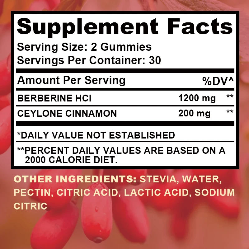 Berberine Gummies with Ceylon Cinnamon for Immune & Heart Health