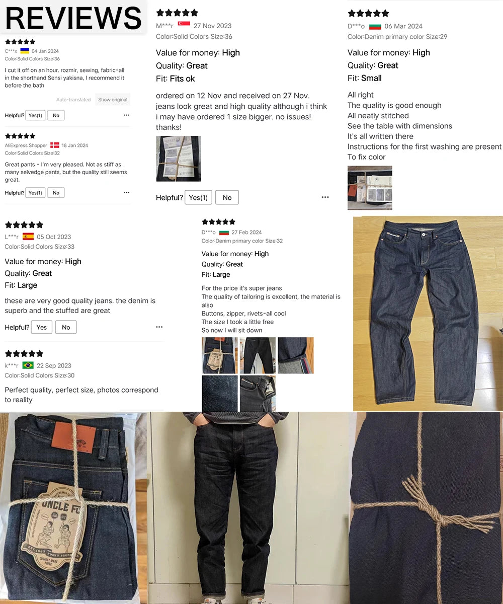Men's Tapered Fit Selvedge Denim Jeans | Versatile Cotton Pants