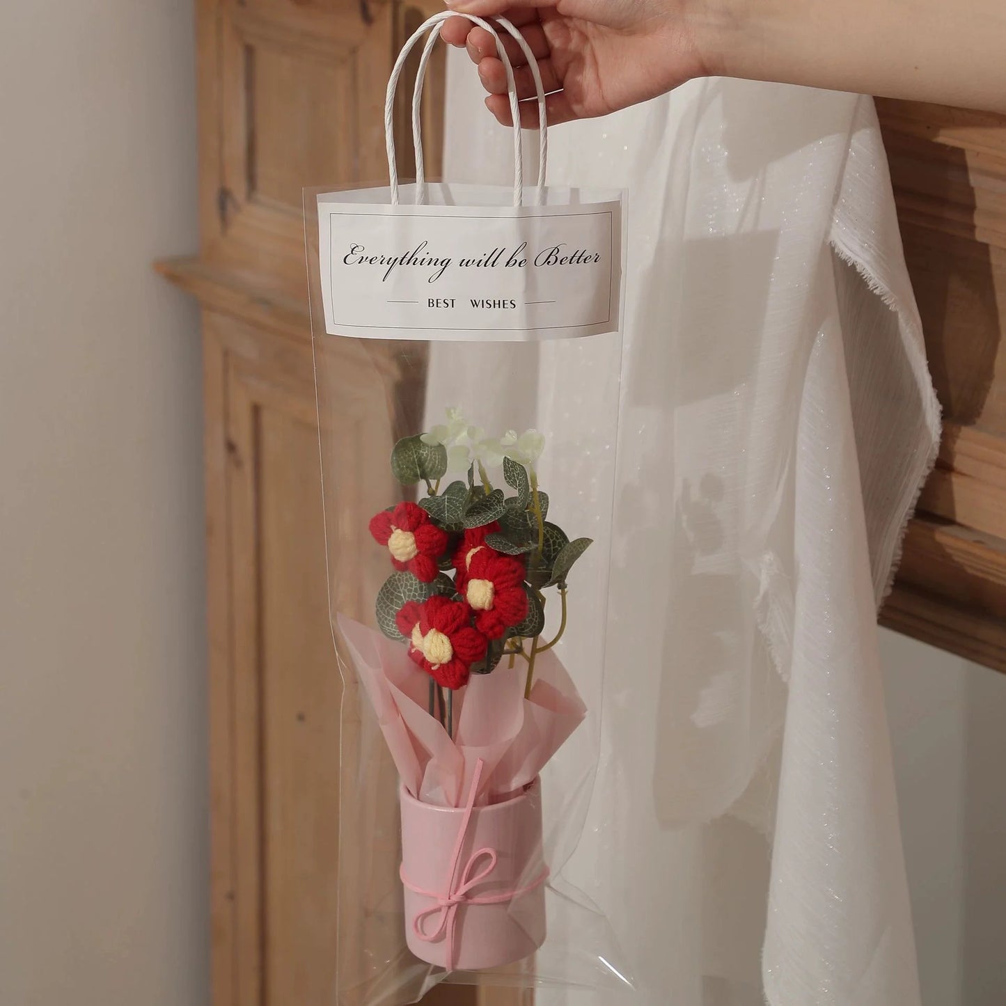 Handmade Knitted Artificial Flower | Elegant Home Decor Gift