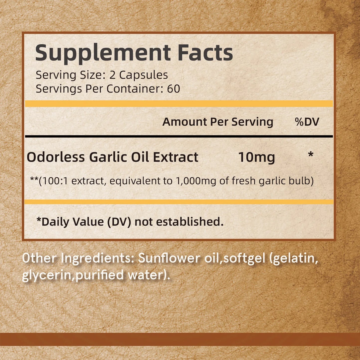 Odorless Garlic Capsules for Immune, Skin & Heart Health Support