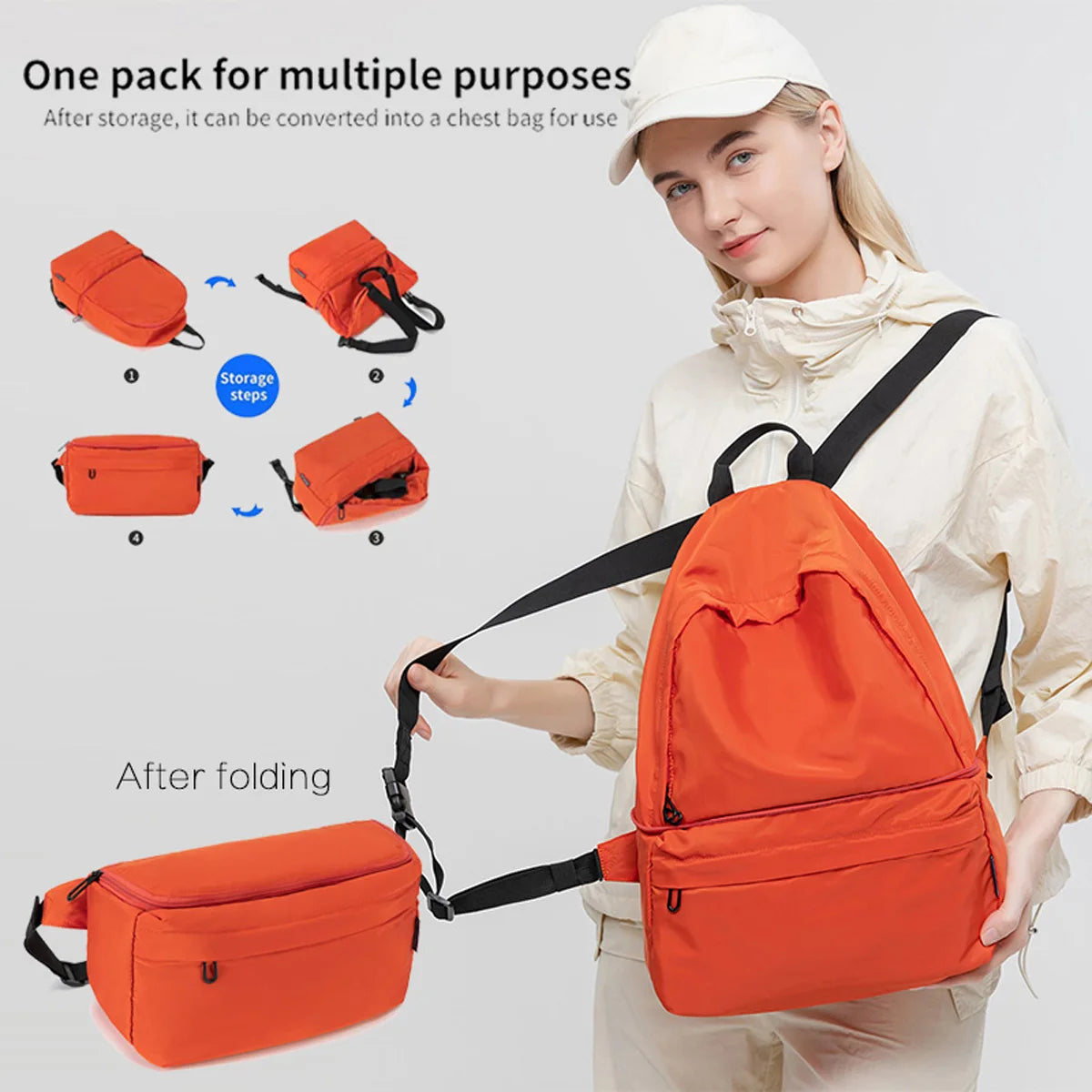 Lightweight Multifunctional Backpack | Versatile Casual Crossbody Bag