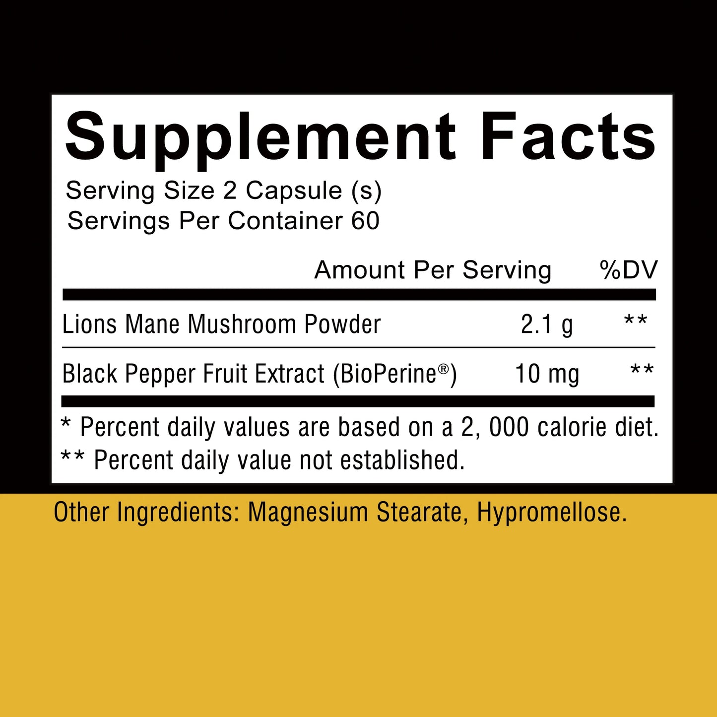 Lion's Mane Capsules - Boost Brain Power & Immunity | 120 Count