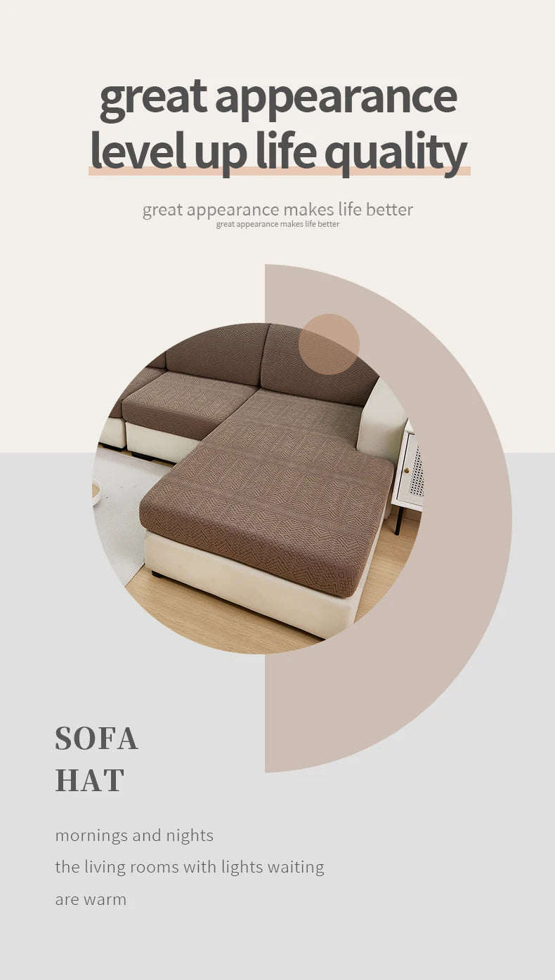 Elastic Jacquard Polar Fleece Sofa Cushion Covers | Pet-Proof Design