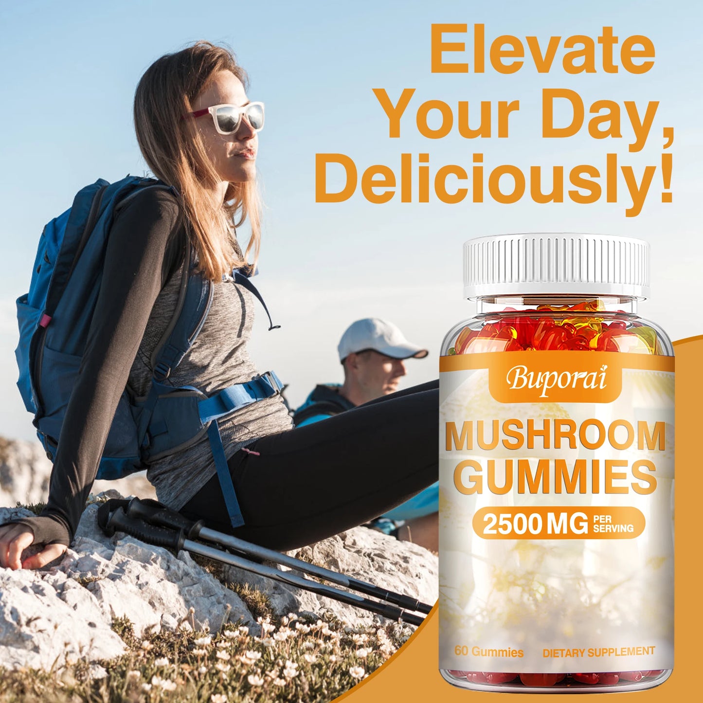 Mushroom Gummies for Brain Health & Immune Support - 60 Gummies