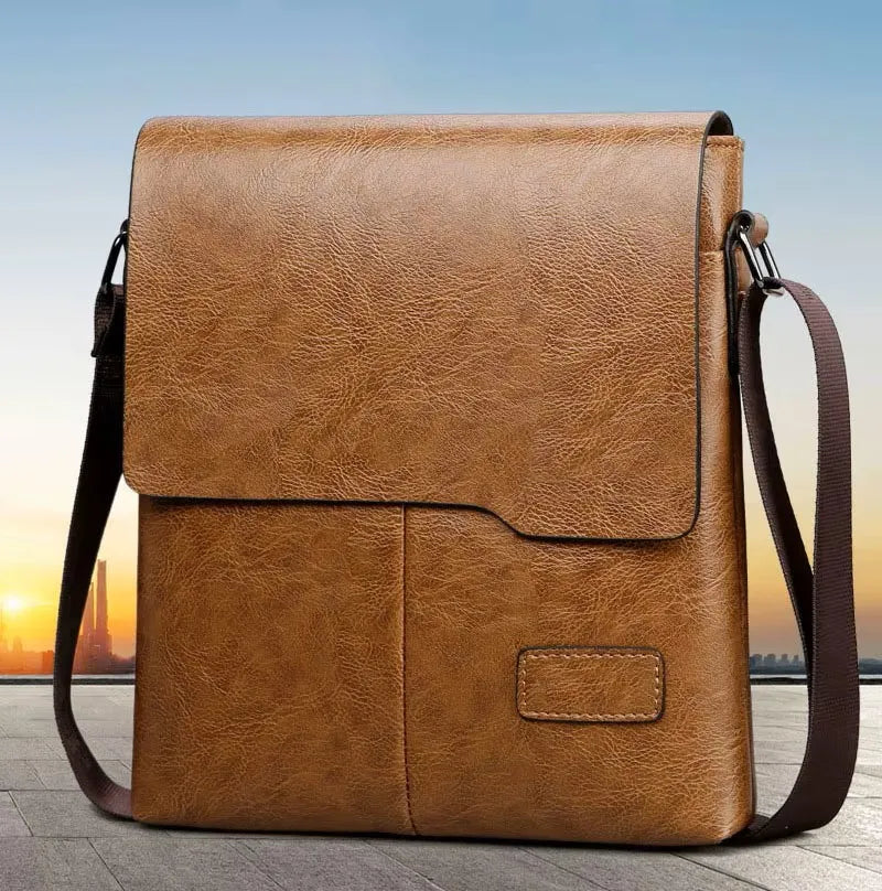 Lightweight PU Leather Messenger Bag | Stylish Business Accessory