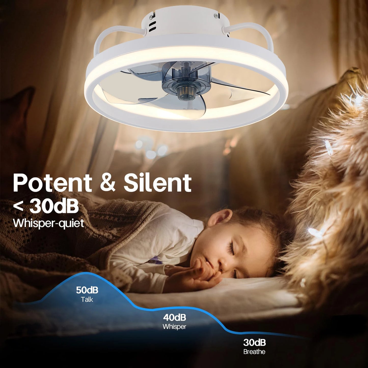 Smart Ceiling Fan with LED Light | Modern Remote-Controlled Design