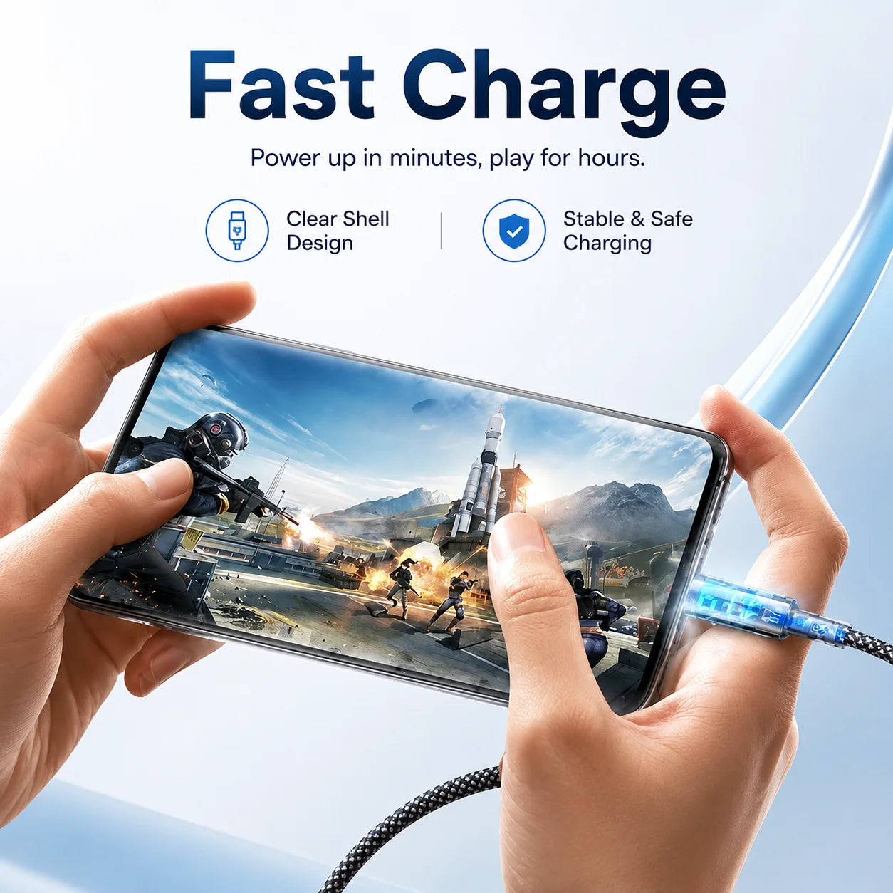 USB C Fast Charging Cable, 100W/60W LED Digital Display Braided Charger Cord, USB A to C and C to C Data Sync Cable for Phones