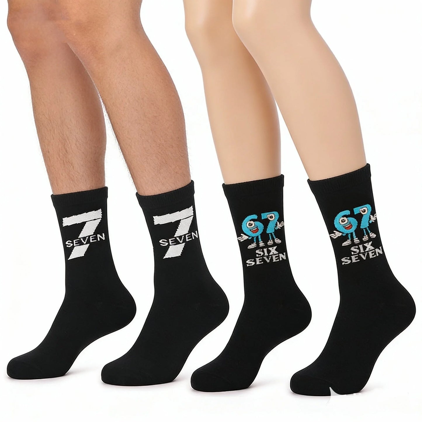 Unisex Couple Socks | Vibrant Chinese Character Hip-Hop Style