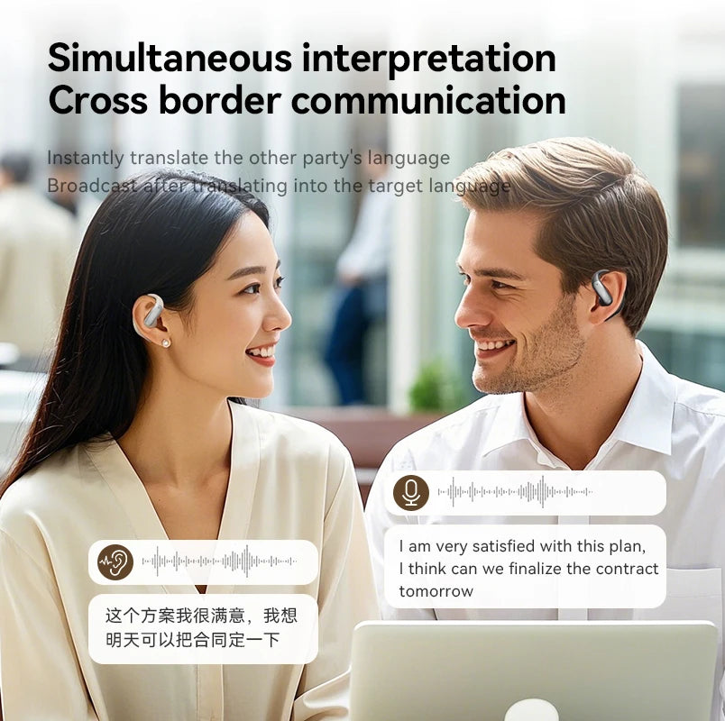 Wireless ANC Bluetooth Earphones with Real-time Translation