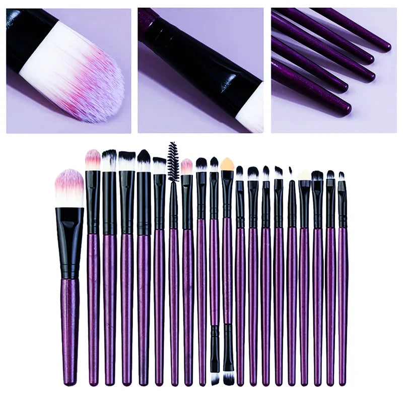 20PCS Professional Makeup Brushes Set | Synthetic Hair Foundation, Blending, Eyeliner, Concealer & Contour Brushes with Sponge 2026