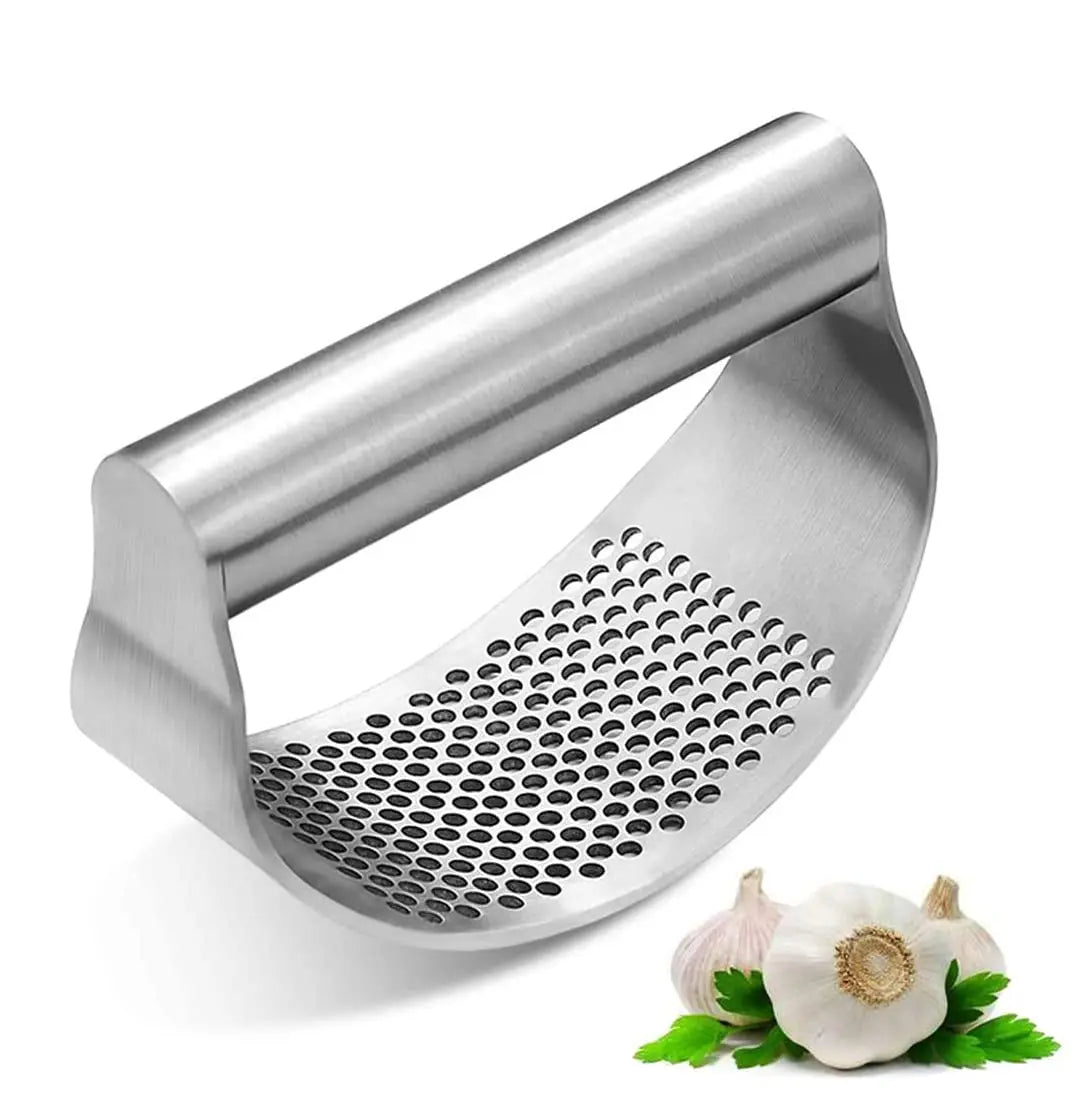 Stainless Steel Garlic Press | Effortless Garlic & Ginger Squeezer