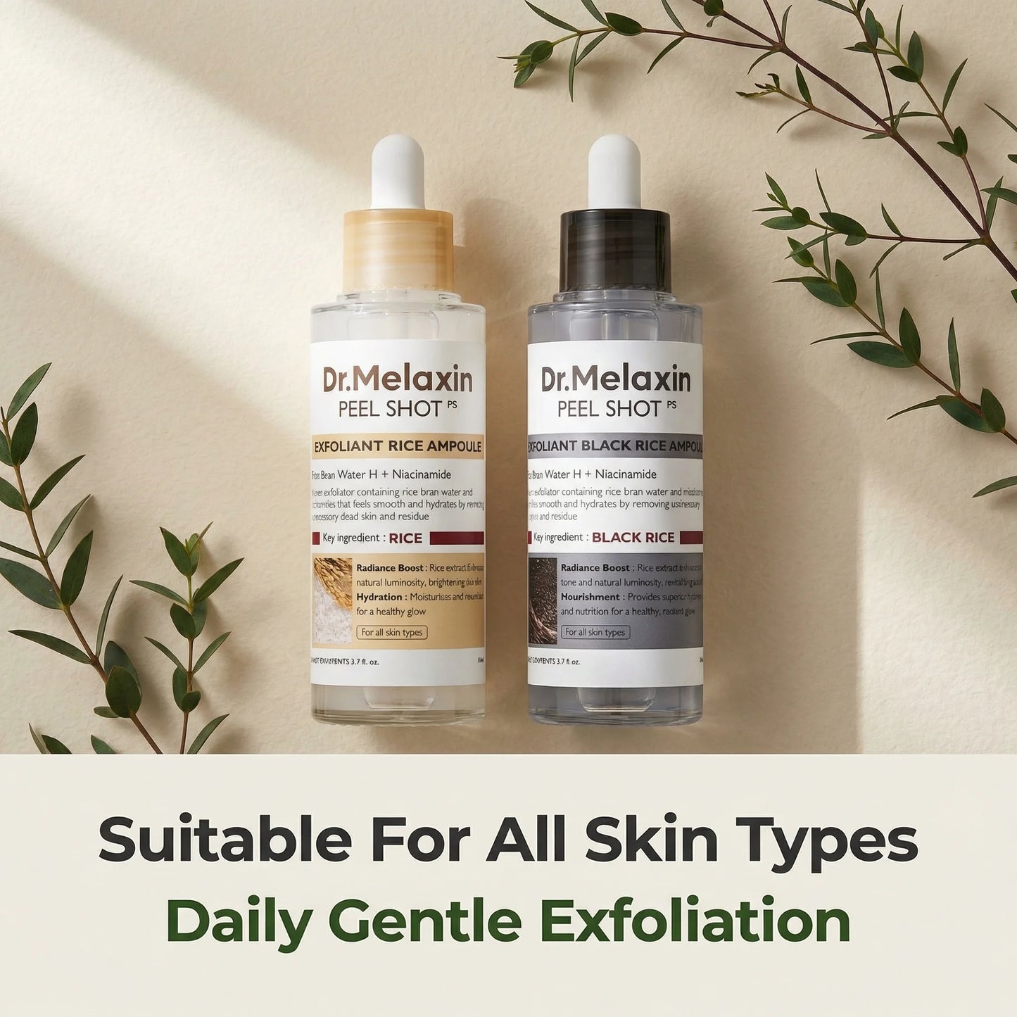 Black Rice Exfoliating Ampoule | AHA BHA Face Serum for All Skin Types