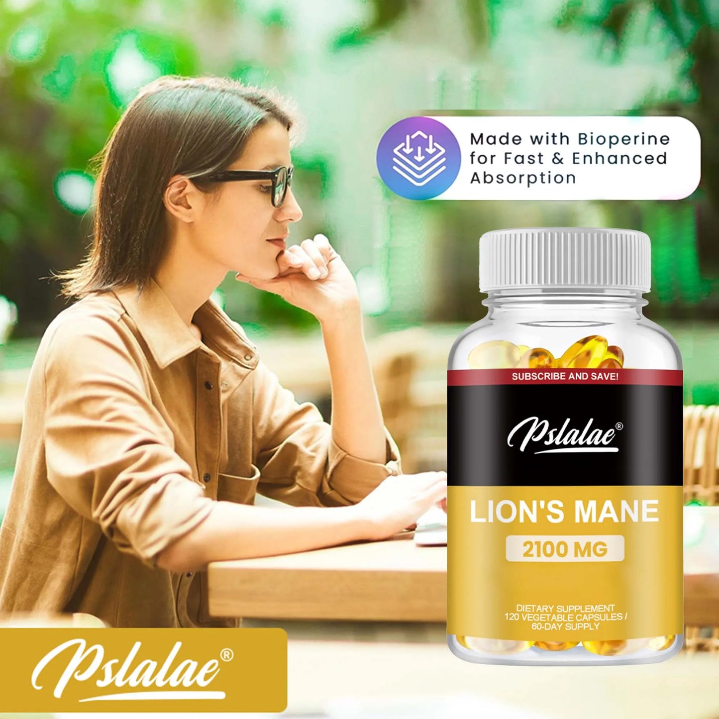 Lion's Mane Capsules - Boost Brain Power & Immunity | 120 Count