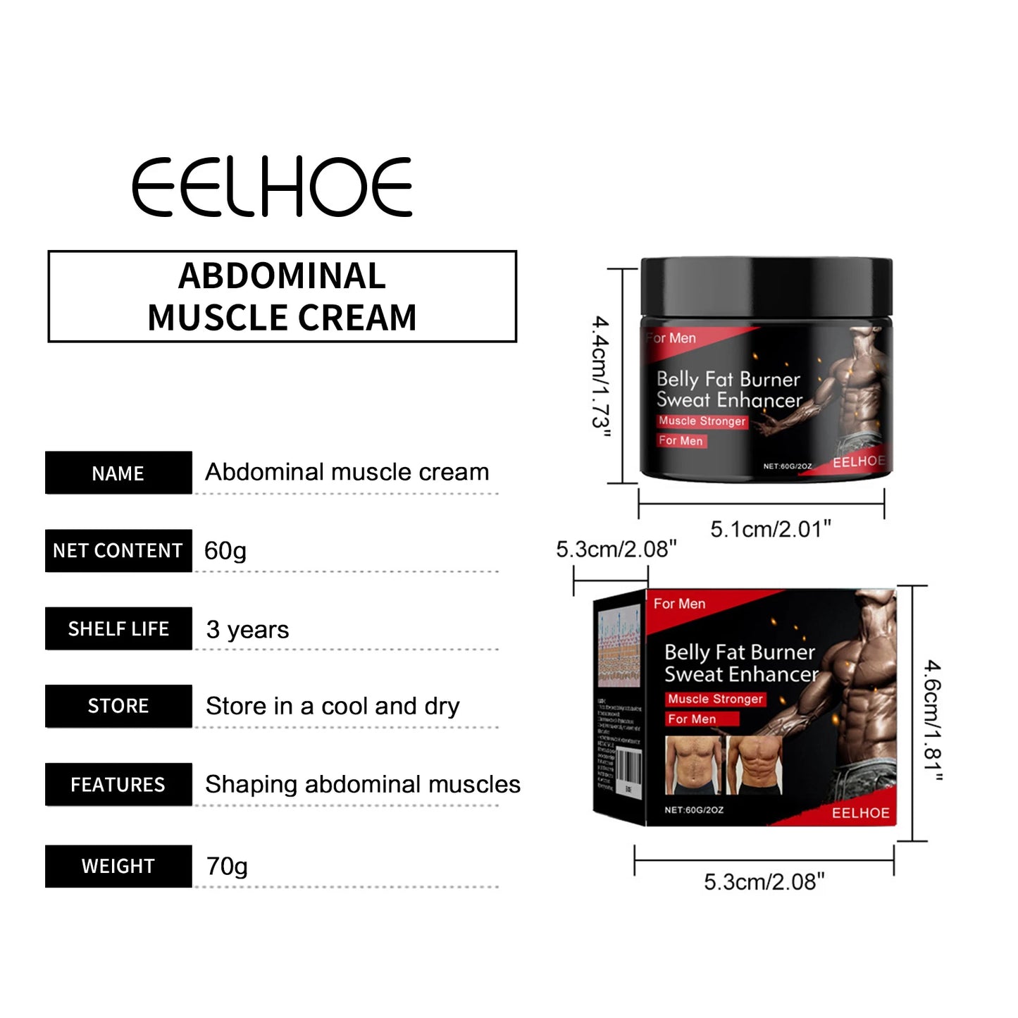 Men's Sculpting Cream for Muscle Definition & Fat Reduction