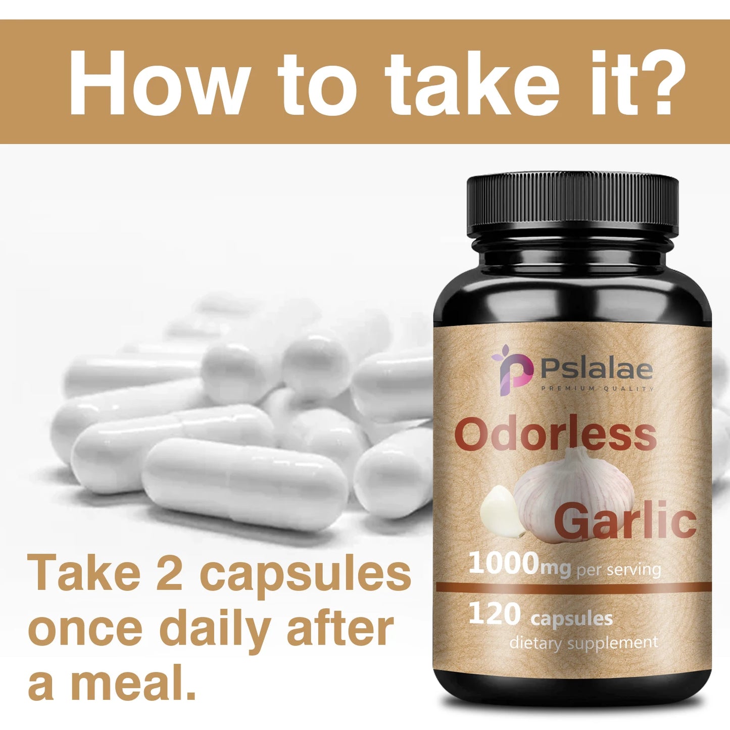 Odorless Garlic Capsules for Immune, Skin & Heart Health Support