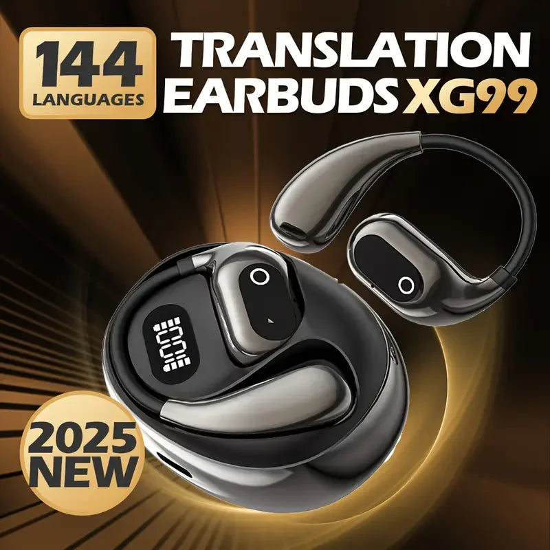 AI Real-Time Translation Headset | 144 Languages, Type-C Charging