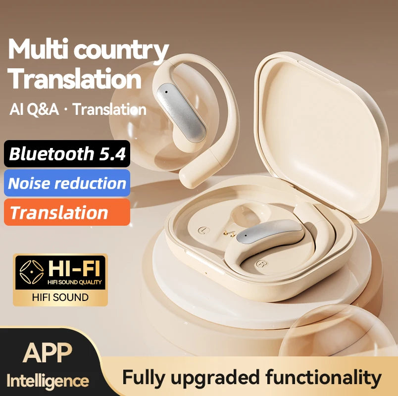 Wireless ANC Bluetooth Earphones with Real-time Translation