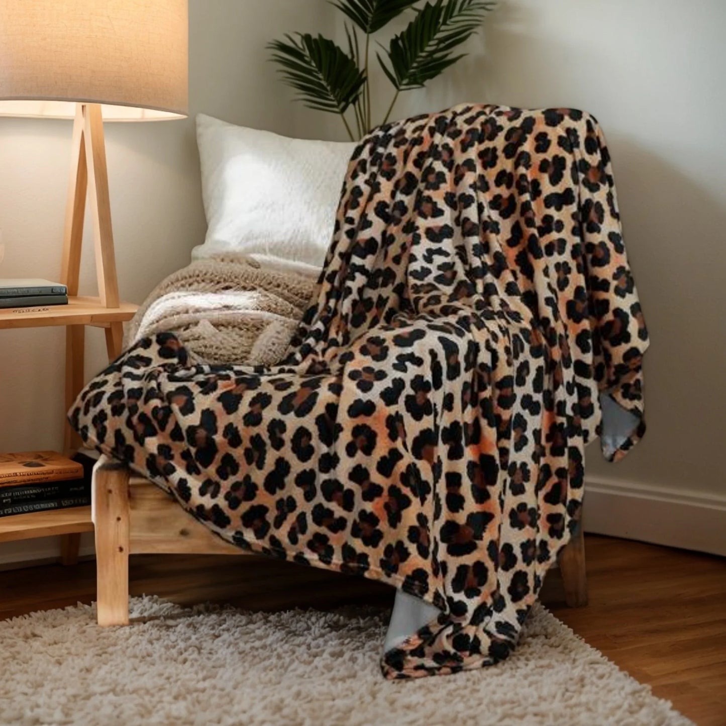 Trendy Leopard Fleece Blanket | Super Soft Cozy Throw for Home
