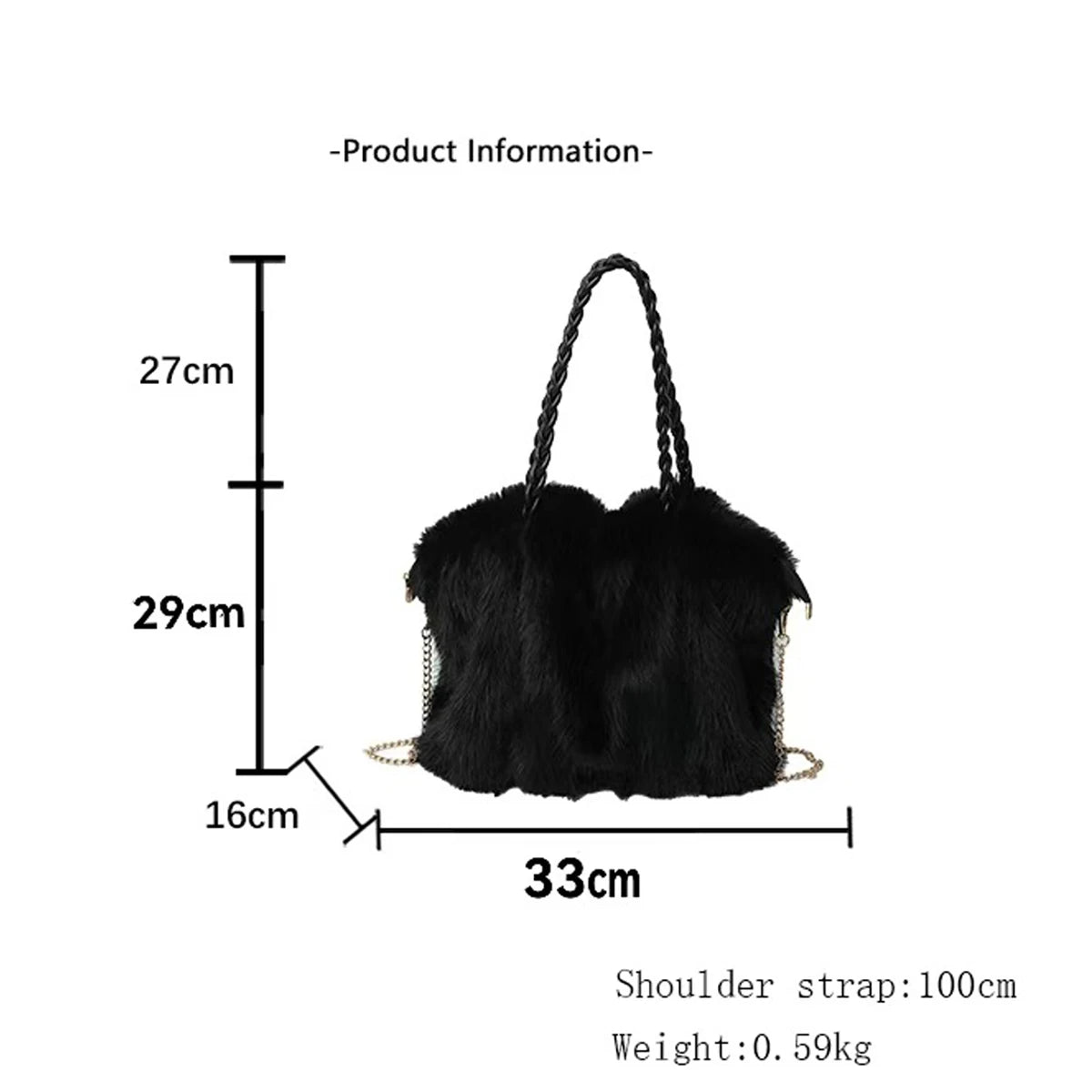 Bolso tote de felpa elegante y de gran capacidad para mujer | A la moda