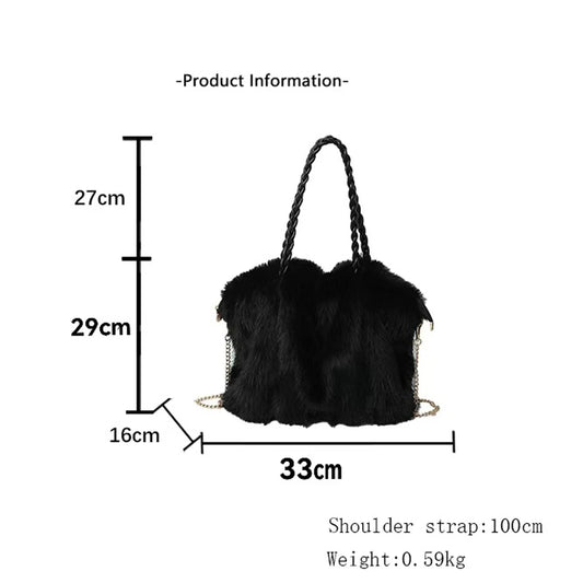 Bolso tote de felpa elegante y de gran capacidad para mujer | A la moda