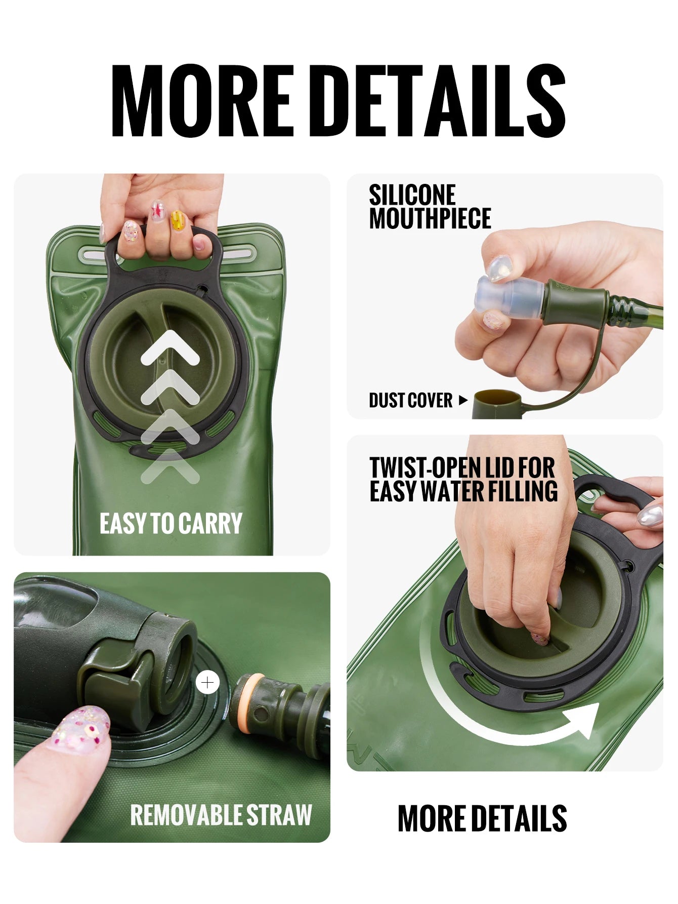 Leak Proof Hydration Bladder | BPA Free Water Reservoir for Hiking